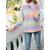 imageCHARTOU Womens Chunky Turtleneck Knit Rib Rainbow Gradient Color Sweater Jumper PulloverRainbow