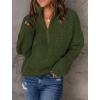 imageCHARTOU Womens Fall 14 Zipper BatWing Sleeve Oversized Sweatshirt Slouchy Jumper Pullover SweaterArmy Green