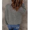 imageCHARTOU Womens Fall 14 Zipper BatWing Sleeve Oversized Sweatshirt Slouchy Jumper Pullover SweaterGrey