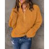 imageCHARTOU Womens Fall 14 Zipper BatWing Sleeve Oversized Sweatshirt Slouchy Jumper Pullover SweaterYellow