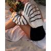 imageCHARTOU Womens Fall Cropped Sweater Chunky Knit Contrast Striped Winter Thick Sweater Pullover Cute TopsStriped