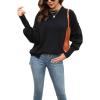 imageCHARTOU Womens Loose Fit Crew Neck Side Split HiLow Oversized Knit Pullover Sweater TopsBlack