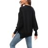 imageCHARTOU Womens Loose Fit Crew Neck Side Split HiLow Oversized Knit Pullover Sweater TopsBlack