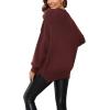 imageCHARTOU Womens Loose Fit Crew Neck Side Split HiLow Oversized Knit Pullover Sweater TopsBrown