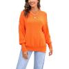 imageCHARTOU Womens Loose Fit Crew Neck Side Split HiLow Oversized Knit Pullover Sweater TopsOrange