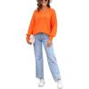 imageCHARTOU Womens Loose Fit Crew Neck Side Split HiLow Oversized Knit Pullover Sweater TopsOrange
