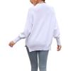 imageCHARTOU Womens Loose Fit Crew Neck Side Split HiLow Oversized Knit Pullover Sweater TopsWhite