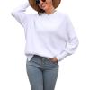 imageCHARTOU Womens Loose Fit Crew Neck Side Split HiLow Oversized Knit Pullover Sweater TopsWhite