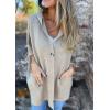 imageCHARTOU Womens Oversized Hooded Cape Jacket Short Sleeve Cardigan Coat One Piece Poncho Top with PocketsApricot