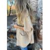 imageCHARTOU Womens Oversized Hooded Cape Jacket Short Sleeve Cardigan Coat One Piece Poncho Top with PocketsApricot