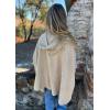 imageCHARTOU Womens Oversized Hooded Cape Jacket Short Sleeve Cardigan Coat One Piece Poncho Top with PocketsApricot