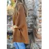 imageCHARTOU Womens Oversized Hooded Cape Jacket Short Sleeve Cardigan Coat One Piece Poncho Top with PocketsBrown