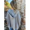 imageCHARTOU Womens Oversized Hooded Cape Jacket Short Sleeve Cardigan Coat One Piece Poncho Top with PocketsGrey