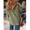 imageCHARTOU Womens Waffle Long Sleeve V Neck Knit Pullover Sweater Oversized Side Slit Cardigan Fall OutwearsGreen