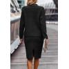 imageWomen 2 Piece Knit Sweater Skirt Set Midi Sweater Dress Long Sleeve Pullover Bodycon Knitted Skirt Set OutfitBlack