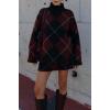 imageCHARTOU Women 2 Piece Sweater Skirt Sets Argyle Plaid Preppy Style Trendy Fall Sweater OutfitsWine
