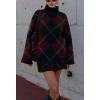 imageCHARTOU Women 2 Piece Sweater Skirt Sets Argyle Plaid Preppy Style Trendy Fall Sweater OutfitsWine
