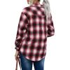 imageCHARTOU Women Oversized Plaid Button Down Shirt Long Sleeve Cowgirl Shirt Blouse ShacketRed