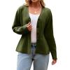 imageCHARTOU Women Button Up Cardigan Fitted Fall V Neck Dressy Sweater Knit Cinched Waist Tops Casual OutwearArmy