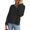 imageCHARTOU Women Chunky Knit Sweater Pullover Roll Up Long Sleeve Knitted Sweater Jersey JumperBlack