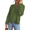 imageCHARTOU Women Chunky Knit Sweater Pullover Roll Up Long Sleeve Knitted Sweater Jersey JumperGreen