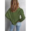 imageCHARTOU Women Chunky Knit Sweater Pullover Roll Up Long Sleeve Knitted Sweater Jersey JumperGreen