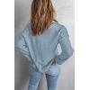 imageCHARTOU Women Chunky Knit Sweater Pullover Roll Up Long Sleeve Knitted Sweater Jersey JumperLight Blue