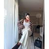 imageCHARTOU Women Contrast Color Striped Cardigan Sweater Fall Oversized Slouchy Open Front Knit Sweater JacketBrown