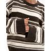 imageCHARTOU Women Contrast Striped Oversized Sweater Fall Fashion Knitted Pullover Sweater Crewneck Cute TopsBrown