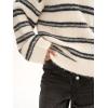 imageCHARTOU Women Contrast Striped Oversized Sweater Fall Fashion Knitted Pullover Sweater Crewneck Cute TopsCream