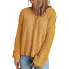 imageCHARTOU Women Chunky Knit Sweater Pullover Roll Up Long Sleeve Knitted Sweater Jersey JumperYellow