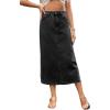 imageCHARTOU Women High Waisted Long Denim Pencil Skirt Jean Maxi Skirt A Line SkirtBlack