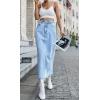 imageCHARTOU Women High Waisted Long Denim Pencil Skirt Jean Maxi Skirt A Line SkirtLight Blue