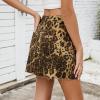 imageCHARTOU Women Leopard Mini Denim Skirt Y2k Low Waisted Frayed Raw Hem Jean SkirtLeopard