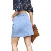 imageCHARTOU Womens Summer Classic Mid Waist Zipper Washed Denim Jean Short Pencil Hot SkirtBlue