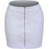 imageCHARTOU Womens Summer Classic Mid Waist Zipper Washed Denim Jean Short Pencil Hot SkirtWhite