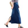 imageCHARTOU Womens Vintage Denim A Line Maxi Skirt Zip Up Pocket Jean Long SkirtBlue