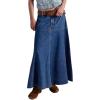imageCHARTOU Womens Fashion Fishtail Hem Maxi Jean Skirt Patchwork A Line Flowy Long Denim SkirtsDark Blue