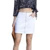 imageCHARTOU Womens Summer Classic Mid Waist Zipper Washed Denim Jean Short Pencil Hot SkirtWhite