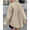 imageCHARTOU Womens Fall Thicken Shirt Jacket Wool Lapel Snap Button Mid Long Casual Work Coat with PocketsApricot