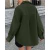 imageCHARTOU Womens Fall Thicken Shirt Jacket Wool Lapel Snap Button Mid Long Casual Work Coat with PocketsDark Green