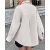 imageCHARTOU Womens Fall Thicken Shirt Jacket Wool Lapel Snap Button Mid Long Casual Work Coat with PocketsWhite