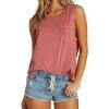 imageCHARTOU Womens Summer Cute Pocket Cami Tank Top Camisole Blouse VestRed