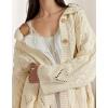 imageCHARTOU Women Fall Winter Chunky Cable Knit Cardigan Sweater Oversized Lapel Button Down Outwear Coat JacketBeige