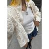 imageCHARTOU Women Fall Winter Chunky Cable Knit Cardigan Sweater Oversized Lapel Button Down Outwear Coat JacketBeige