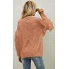 imageCHARTOU Womens Elegant Long Sleeve Tassel Fringe Cable Knit Sweater Jumper TopOrange