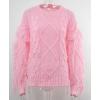 imageCHARTOU Womens Elegant Long Sleeve Tassel Fringe Cable Knit Sweater Jumper TopPink