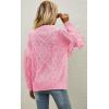 imageCHARTOU Womens Elegant Long Sleeve Tassel Fringe Cable Knit Sweater Jumper TopPink