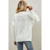 imageCHARTOU Womens Elegant Long Sleeve Tassel Fringe Cable Knit Sweater Jumper TopWhite