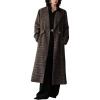 imageCHARTOU Women Long Wool Plaid Pea Coat Winter Vintage Lapel Single Button Trench Overcoat Peacoat with BeltCoffee